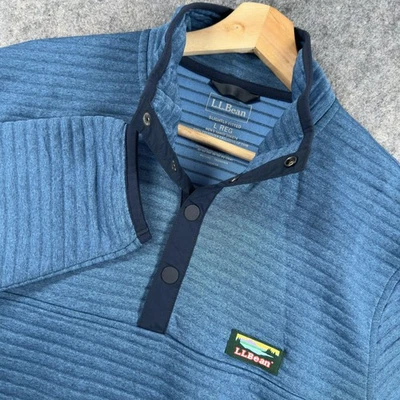 Pullover LL Bean Airlight para hombre grande azul ligeramente ajustado a presión polar al aire libre Foto 1 de 4