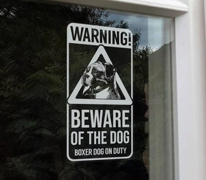 Warnung: Beware Of The Dog Aufkleber,Boxer Hund Fenster Schild, Pet Owner Gift - Picture 1 of 1
