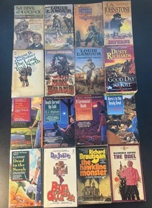 Westerns BOOK LOT Of 16 Cowboys Old West LOUIS L’AMOUR BJ OLIPHANT Paperback Vtg - Picture 1 of 15
