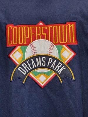 Chaqueta Universitaria Cooperstown Dreams Park Para Hombre 2XL Azul Marino Blanco Bordado Béisbol Foto 1 de 4