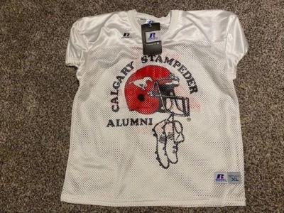 全新带标签 Calgary Stampeders ALUMNI Russell 运动营球衣 尺寸 Youth XL — 第 1/2 张图片
