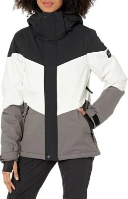 Jaqueta O'Neill V7403 Feminina Colorblock Preto/Cinza/Branco Coral Tamanho XS - Imagem 1 de 4