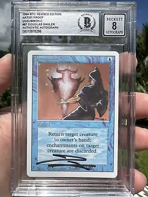 UNSUMMON, ARTIST PROOF / SKETCH, REVISED, 1994 MTG, DOUGLAS SHULER, BAS 8! - Image 1 of 3