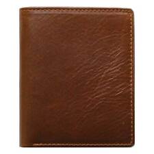 Neat Bi-Fold Brown Genuine Leather Wallet ID Credit Card Holder DON GIOVANNI