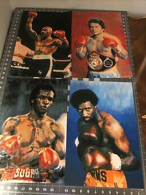 Juego de póster Sugar Ray Leonard Roberto Duran Thomas Hearns Marvin Haggler 11x17 Foto 1 de 4