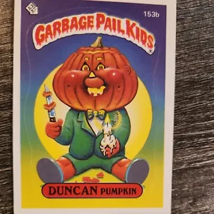 1986 Garbage Pail Kids Duncan Pumpkin #153b Ex - Picture 1 of 10
