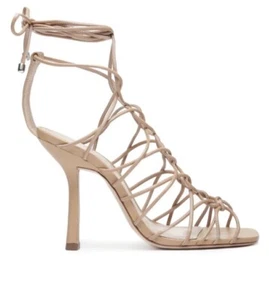 Schutz Heyde Nude ankle wrap stilleto Sandal 8 New - Picture 1 of 5