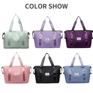 Lightweight Expandable Travel Bag Large Duffel Bag Sports Tote Gym Bag Shoulder - Picture 1 of 9