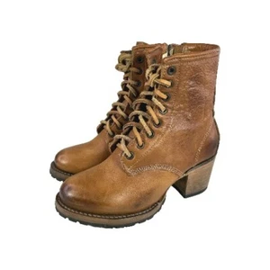 Stivaletti FREEBIRD BY STEVEN Cavalier Cognac in pelle marrone US 5 stringati con zip - Foto 1 di 10