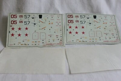 Model maquette: decals, décalcomanies: avion, Sukhoi SU-27 flanker, Airfix, 1/72 - Photo 1/2