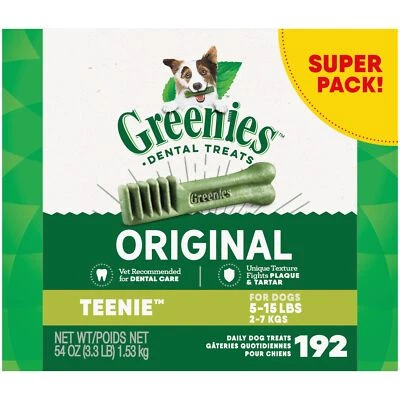 GREENIES Original TEENIE Dental Dog Treats 192 Count Natural Clean Teeth Treats - Image 1 of 4