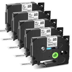 Cinta de etiquetas Brother P-Touch TZ-231 TZe-231 12 mm negra sobre blanca 1/2" PT-D210 5PK - Imagen 1 de 12