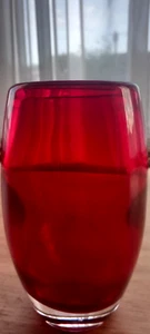 Whitefriars Vase - Optic Cased Ruby Glass Vase - Red Vase - Glass Vase - Picture 1 of 6