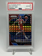 2016 Panini Prizm Ben Simmons Mosaic-Red Psa 10