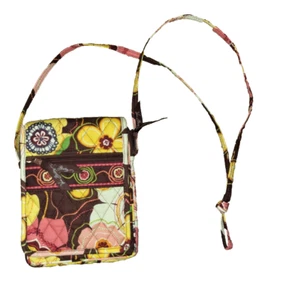 Vera Bradley Cross Body Purse Earthy Yellow Colors Minimalist Floral Wallet Bag - Picture 1 of 11