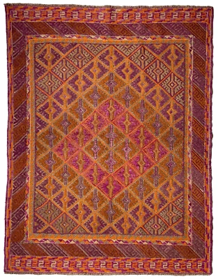 189 x 144cm Vintage Handmade Afghan Carpet Mushwani Kilim Soft Oriental Wool Rug - Image 1 of 4