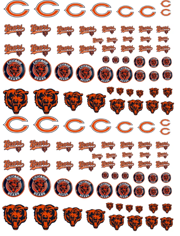 Calcomanías de tobogán acuático 1/64 Chicago Bears HECHAS EN EE. UU. Foto 1 de 1