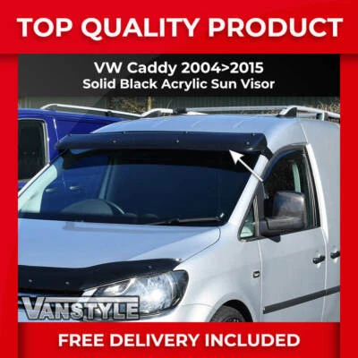 VANSTYLE FITS VW CADDY & MAXI 04-15 BLACK ACRYLIC SOLID SUNVISOR SUN VISOR WIND DEFLECTOR