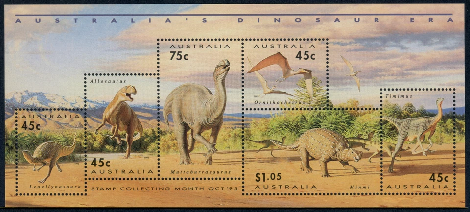 Australia - 1993 - Mini sheet - Prehistoric Animals - 2.80$ - #3962 - Image 1 of 1