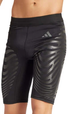 adidas Adizero Control Mens Short Tights Black Running Compression Fitted Shorts - Image 1 of 4