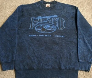 Vintage Vancouver Island Tie Dye Sweatshirt Made In USA 80s Canada Long Beach LG - Picture 1 of 8