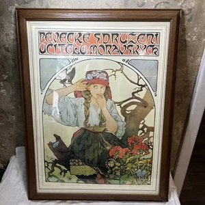 ALPHONSE MUCHA PEVECKE SDRUZENI UCITELU MORAVSKYCH Framed 20.75 x 26.5" - Picture 1 of 5