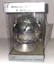 Lenox Millennium 2000 Silver Ball Ornament New Box Austrian Crystals Millenium