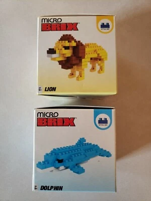 NEW in Box Loz Micro Brix Lion Dolphin Series 1 LOT Sealed Building Blocks Set - Image 1 of 3