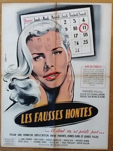 FAUSSES HONTES affiche cinema originale 80x60 '58 karin dor  - Afbeelding 1 van 1