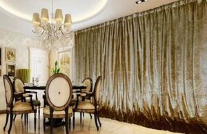 Large Thick Velvet Curtains Warp Knitted Velvet 550x230cm+30 Hooks Pinch Pleat - Picture 1 of 11