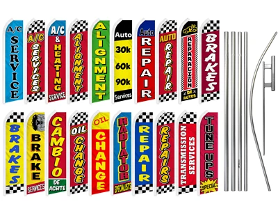 Servicios mecánicos Swooper pluma aleteo bandera poste kit servicios automotrices Foto 1 de 4