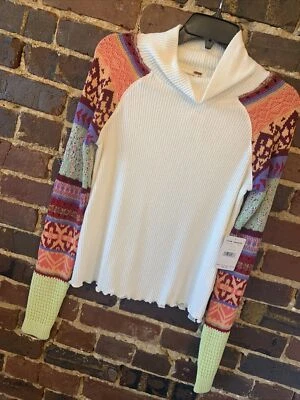 Suéter Free People Prism Fair Isle para Mujer XS Marfil Extra Pequeño Boho Nuevo con Etiquetas Nuevo Foto 1 de 4