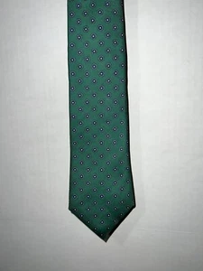 Corbata para hombre Ledbury The Bateman 100 % seda círculo verde geométrico cosido a mano - Imagen 1 de 10