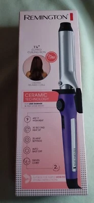 NEW Remington C15032 1 1/4" Ceramic Hair Curler, Purple, Clipped Curling Iron - image 1 of 4