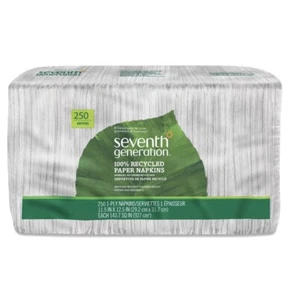 Servietten der siebten Generation 100% recycelt - weiß - 1-lagig - 250 / Karton - weiß - Bild 1 von 3