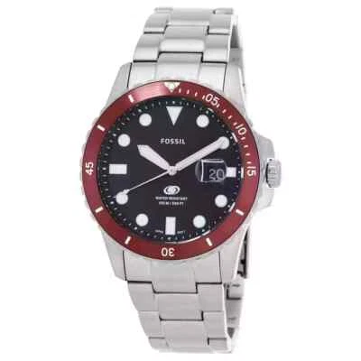 Fossil Men's Blue Dive Quartz Black Dial Watch - FS6013 NEW - Image 1 of 4