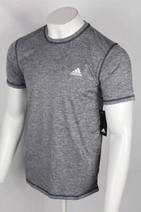 Adidas Men's Tech Tee Short Sleeve Shirt M Medium Black Heather - Picture 1 of 6