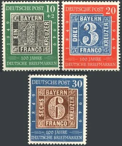 Alemania Correo Centenario del Sello - 3 sellos 1949 2A/C - Bild 1 von 2