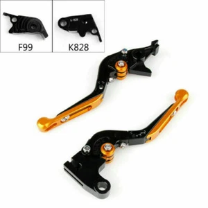 Adjustable Folding Extendable Brake Clutch Levers Fit Kawasaki ZX10R/KRT BU B1 - Picture 1 of 5