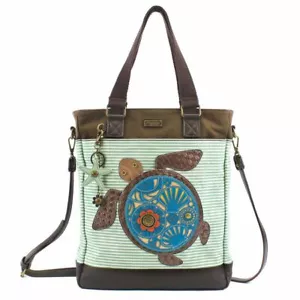 New Chala WORK TOTE Crossbody Pleather Bag TURTLE Large Convertible Green gift - Picture 1 of 2
