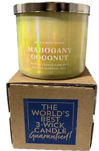 NEW Mahogany Coconut 3-Wick Candle 25-45 burn hours 14 oz Bath & Body Works - Picture 1 of 1
