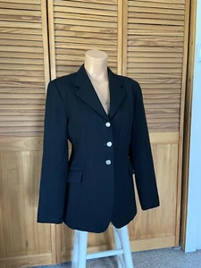 Cappotto caccia Grand Prix 3 bottoni giacca singola sfiato dressage caccia volpe 38” nero - Foto 1 di 17