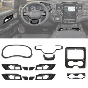 Interior Decor Accessories Cover Trim Kit For Dodge Ram 1500 19-21 Carbon Fiber - Picture 1 of 10