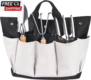 Garden Tool Bag, Gardening Tote with 8 Deep Pockets, Canvas Garden Tool Storage - Picture 1 of 7