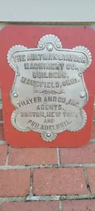 Cartel fundido Aultman & Taylor Machinery Co., Machine Builders, Mansfield, Ohio - Imagen 1 de 3