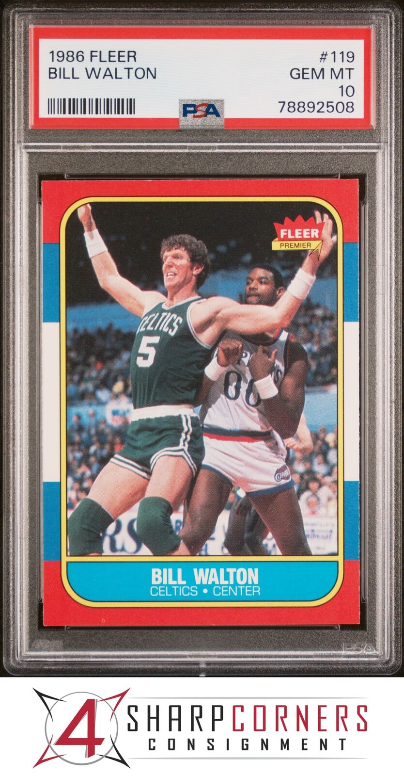 1986 FLEER #119 BILL WALTON CELTICS HOF PSA 10