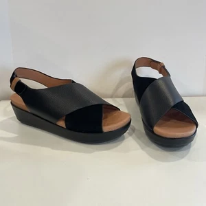 Sandalias cómodas Gentle Souls negras Lori X Band entrecruzadas para mujer talla 8 - Imagen 1 de 8