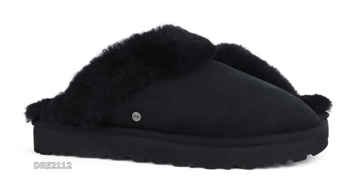 UGG Classic Slipper II ciabatte nere in pelliccia scamosciata da donna taglia 9 *nuove con scatola*