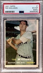 1957 Topps #1 Ted Williams Graded PSA 6 EX-MT (MC) Vintage HOFZIEGE - Bild 1 von 2