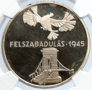 1975 HUNGARY 30 Yrs of LIBERATION Old Proof Silver 200 Forint Coin NGC i105898 - Picture 1 of 5